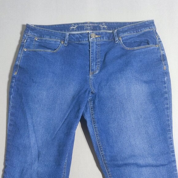 Christopher & Banks jeans women's size 16P indigo blue colour Modern Fit Petite - Picture 2 of 11